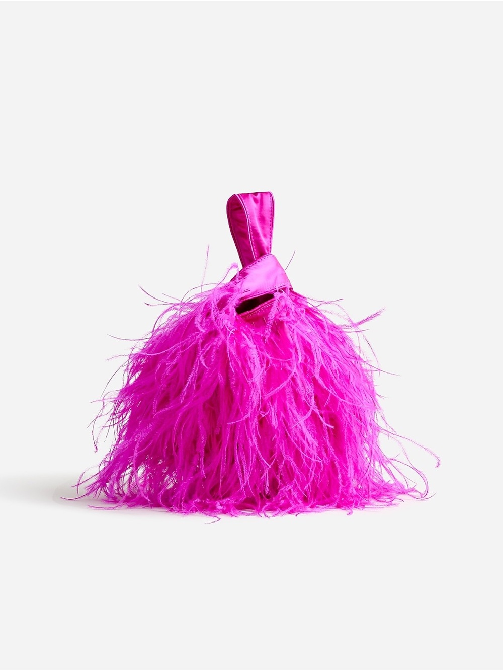 NWT J. Crew Collection Santorini Bag with Feathers in Neon Fuchsia - Picture 2 of 9